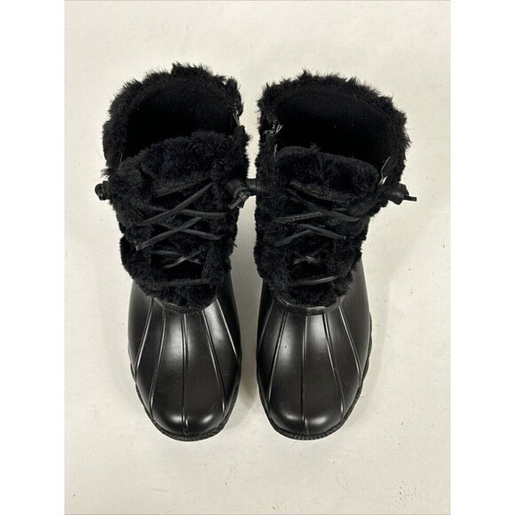 Sperry Saltwater Quilted Faux Fur Boot Women's 6.5 Black NWOB + Rubber Scuffs - Picture 8 of 14